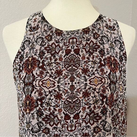 Max Studio Bohemian Floral Tank Size S Rust, Cream & Black - Picture 6 of 10